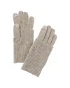 Amicale Cashmere Fold-over Rib Cuff Cashmere Gloves In Grey