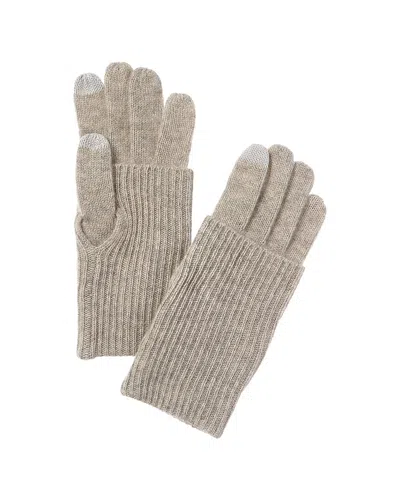 AMICALE AMICALE CASHMERE FOLD-OVER RIB CUFF CASHMERE GLOVES