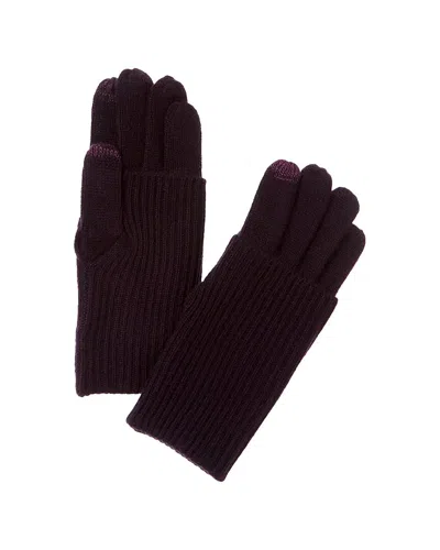 Amicale Cashmere Fold-over Rib Cuff Cashmere Gloves In Purple