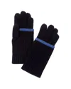 Amicale Cashmere Fold-over Tipped Cuff Cashmere Gloves In Black