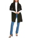 Amicale Cashmere Fringe Jersey Cashmere Travel Wrap In Black