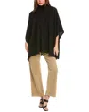 Amicale Cashmere Funnel Neck Cashmere Poncho In Black