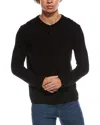 Amicale Cashmere Henley Cashmere Sweater In Black