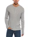 Amicale Cashmere Henley Cashmere Sweater In Gray