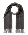 Amicale Cashmere Houndstooth Cashmere Scarf In Black