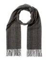 Amicale Cashmere Houndstooth Cashmere Scarf In Black