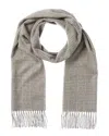 Amicale Cashmere Houndstooth Cashmere Scarf In Grey