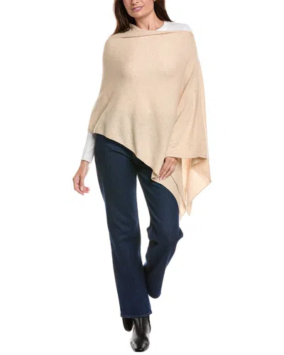 Amicale Cashmere Jersey Asymmetrical Cashmere Poncho In Brown
