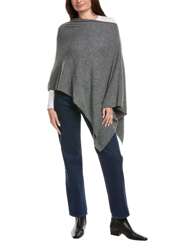 Amicale Cashmere Jersey Asymmetrical Cashmere Poncho In Gray