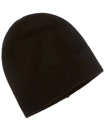 Amicale Cashmere Jersey Cashmere Beanie In Black