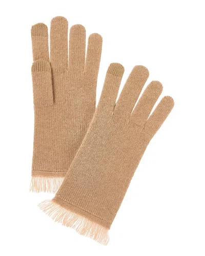 Amicale Cashmere Jersey Cashmere Gloves In Neutral