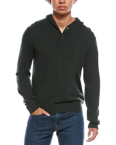 AMICALE CASHMERE JERSEY CASHMERE HENLEY HOODIE