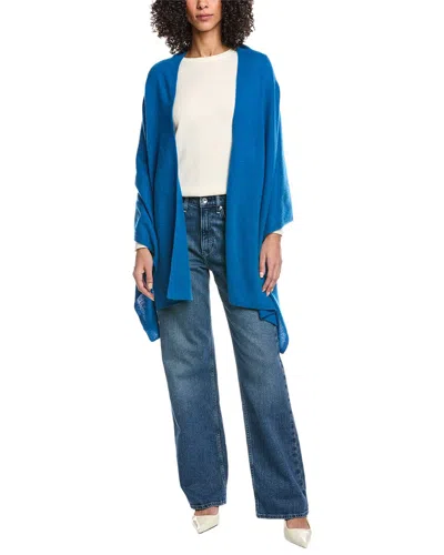 Amicale Cashmere Jersey Cashmere Travel Wrap In Blue