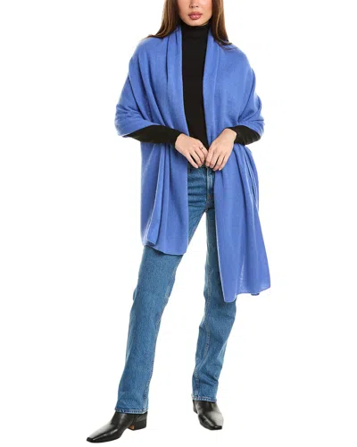 Amicale Cashmere Jersey Cashmere Travel Wrap In Blue