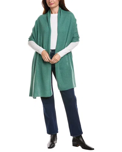 Amicale Cashmere Jersey Cashmere Travel Wrap In Green