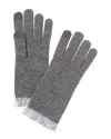 Amicale Cashmere Jersey Fringe Cashmere Gloves In Grey