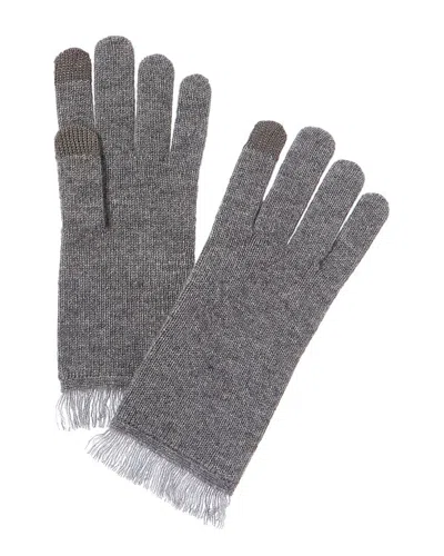 AMICALE CASHMERE JERSEY FRINGE CASHMERE GLOVES
