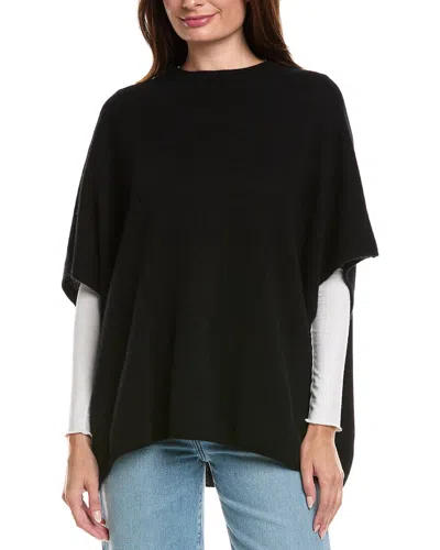 Amicale Cashmere Knit Crewneck Cashmere Poncho In Black