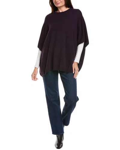 Amicale Cashmere Knit Crewneck Cashmere Poncho In Brown