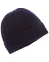 Amicale Cashmere Ladderstitch Cuffed Cashmere Beanie