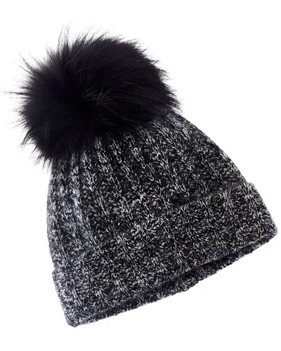 AMICALE CASHMERE MARL LADDERSTITCH CASHMERE HAT