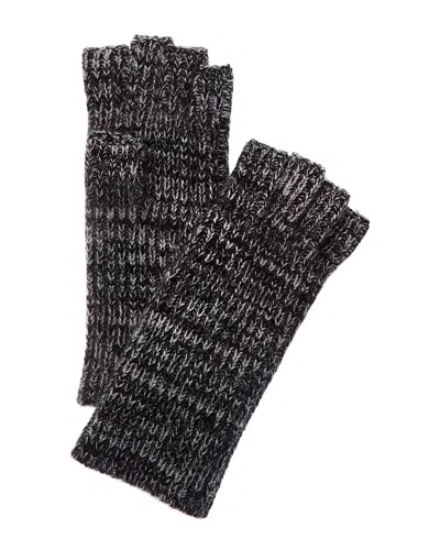 Amicale Cashmere Marled Cashmere Fingerless Glove In Brown