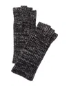 Amicale Cashmere Marled Cashmere Fingerless Glove In Black