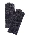 Amicale Cashmere Marled Cashmere Fingerless Glove In Blue