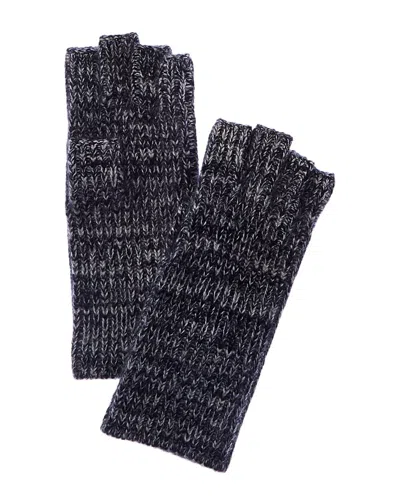 Amicale Cashmere Marled Cashmere Fingerless Glove In Blue