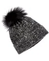 Amicale Cashmere Marled Rib Cashmere Hat In Gray