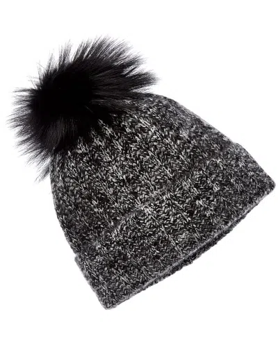 AMICALE CASHMERE MARLED RIB CASHMERE HAT