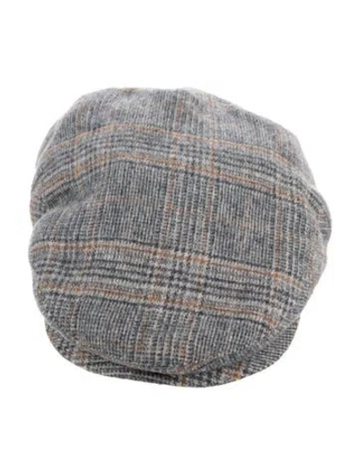 Pre-owned Amicale Cashmere Newsboy Hat In Gray