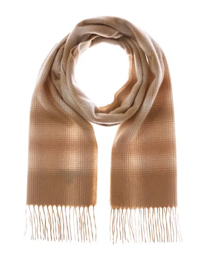Amicale Cashmere Ombre Windowpane Cashmere Scarf In Brown