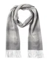 Amicale Cashmere Ombre Windowpane Cashmere Scarf In Gray