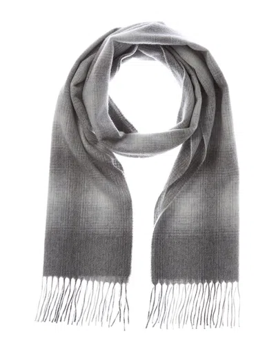 Amicale Cashmere Ombre Windowpane Cashmere Scarf In Gray