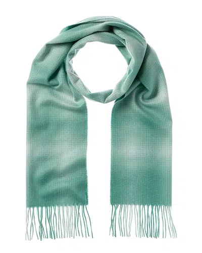 Amicale Cashmere Ombre Windowpane Cashmere Scarf In Green