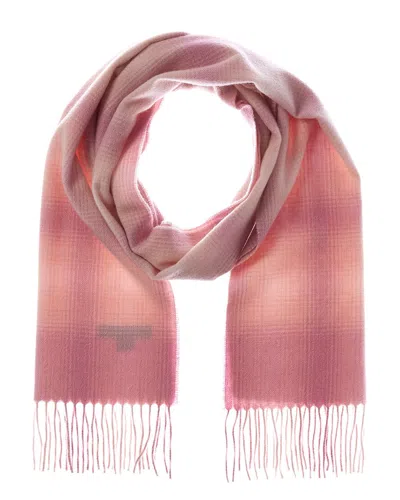 Amicale Cashmere Ombre Windowpane Cashmere Scarf In Pink