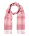Amicale Cashmere Ombre Windowpane Cashmere Scarf In Pink