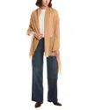 Amicale Cashmere Plain Weave Solid Cashmere Wrap In Brown