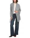 Amicale Cashmere Plain Weave Solid Cashmere Wrap In Gray