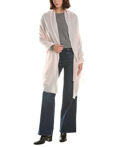 Amicale Cashmere Plain Weave Solid Cashmere Wrap In White