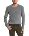 AMICALE CASHMERE PLAITED RIB RAGLAN CASHMERE CREWNECK SWEATER