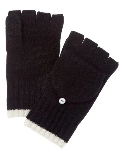 Amicale Cashmere Pop Top Cashmere Gloves In Black