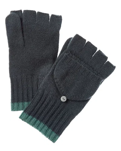Amicale Cashmere Pop Top Cashmere Gloves In Gray