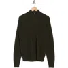 Amicale Cashmere Quarter Zip Pullover W/ Piping In Dark Green