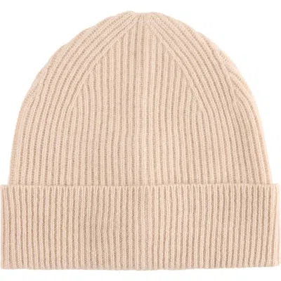 Amicale Cashmere Rib Beanie In Oat