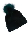 Amicale Cashmere Rib Knit Cashmere Hat In Green