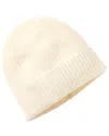 Amicale Cashmere Rib Knit Cuffed Cashmere Hat In Neutral