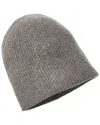 Amicale Cashmere Rib Knit Double Layer Cashmere Hat In Grey