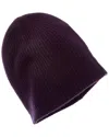 Amicale Cashmere Rib Knit Double Layer Slouchy Cashmere Hat In Red